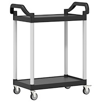vidaXL Rullvagn 2 nivåer svart 81x41x92 cm aluminium