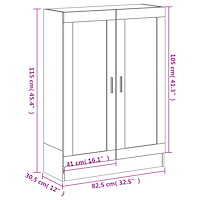 vidaXL Bokhylla brun ek 82,5x30,5x115 cm konstruerat trä