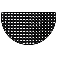 vidaXL Dörrmatta halvrund 45x75 cm gummi