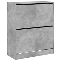 vidaXL Skohylla betonggrå 80x34x96,5 cm konstruerat trä