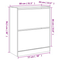 vidaXL Skohylla betonggrå 80x34x96,5 cm konstruerat trä
