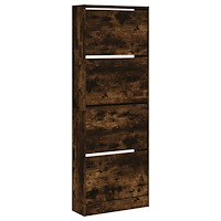 vidaXL Skoställ rökfärgad ek 60x21x163,5 cm konstruerat trä
