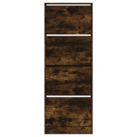 vidaXL Skoställ rökfärgad ek 60x21x163,5 cm konstruerat trä