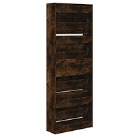 vidaXL Skoställ rökfärgad ek 60x21x163,5 cm konstruerat trä