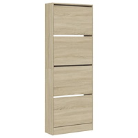 vidaXL Skohylla sonoma-ek 60x21x163,5 cm konstruerat trä