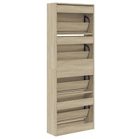 vidaXL Skohylla sonoma-ek 60x21x163,5 cm konstruerat trä