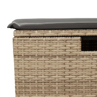 vidaXL Trädgårdspall med dyna beige 55x55x37 cm konstrotting