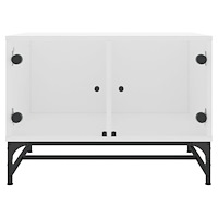 vidaXL Soffbord med glasdörrar vit 68,5x50x50 cm