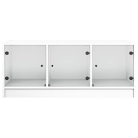 vidaXL Soffbord med glasdörrar vit 102x50x42 cm
