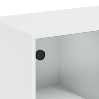 vidaXL Soffbord med glasdörrar vit 102x50x42 cm