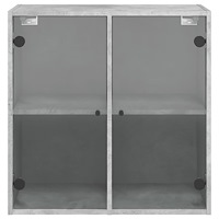vidaXL Sidoskåp med glasdörrar betonggrå 68x37x68,5 cm