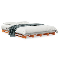 vidaXL Pallsäng vaxad brun 140x200 cm massiv furu