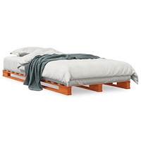 vidaXL Pallsäng vaxbrun 90x200 cm massiv furu