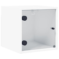 vidaXL Sängskåp med glasdörr vit 35x37x35 cm