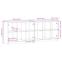 vidaXL Bokhylla med dörrar rökfärgad ek 204x37x75 cm konstruerat trä