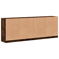 vidaXL Bokhylla med dörrar rökfärgad ek 204x37x75 cm konstruerat trä