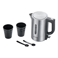 Severin SEVERIN WK 3647 Mini Travel - vattenkokare - borstat stål/svart