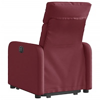vidaXL Elektrisk reclinerfåtölj med uppresningshjälp vinröd tyg