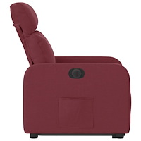 vidaXL Elektrisk reclinerfåtölj med uppresningshjälp vinröd tyg