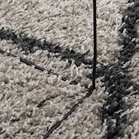 vidaXL Ryamatta PAMPLONA lång lugg modern beige & antracit 120x120 cm