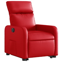 vidaXL Reclinerfåtölj med uppresningshjälp röd konstläder