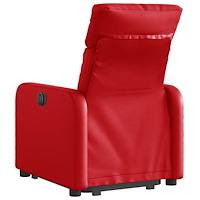 vidaXL Reclinerfåtölj med uppresningshjälp röd konstläder
