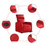 vidaXL Reclinerfåtölj med uppresningshjälp röd konstläder