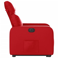 vidaXL Reclinerfåtölj med uppresningshjälp röd konstläder