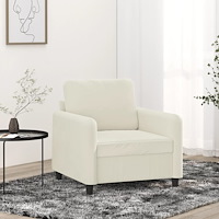 vidaXL Fåtölj Gräddvit 60 cm sammet