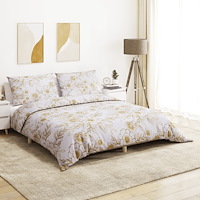 vidaXL Bäddset vit och brun 260x240 cm bomull