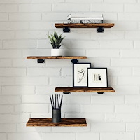 vidaXL Vägghyllor 4 st rökfärgad ek 40x20x1,5 cm konstruerat trä
