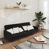 vidaXL Bäddsoffa 2-sits svart sammet