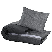 vidaXL Bäddset mörkgrå 140x200 cm bomull