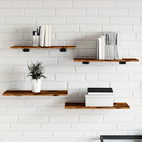 vidaXL Vägghyllor 4 st rökfärgad ek 60x30x1,5 cm konstruerat trä