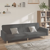 vidaXL Bäddsoffa 2-sits ljusgrå tyg