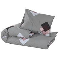 vidaXL Bäddset grå 200x200 cm bomull
