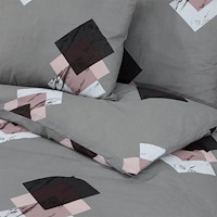 vidaXL Bäddset grå 200x200 cm bomull