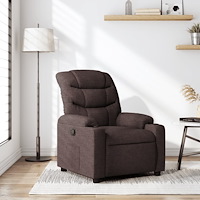 vidaXL Reclinerfåtölj mörkbrun tyg