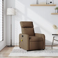 vidaXL Massagefåtölj brun tyg