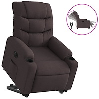 vidaXL Elektrisk reclinerfåtölj med uppresningshjälp brun tyg