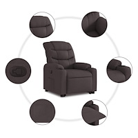 vidaXL Elektrisk reclinerfåtölj med uppresningshjälp brun tyg