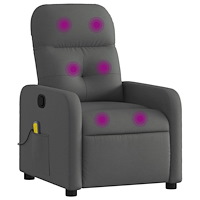 vidaXL Massagefåtölj mörkgrå tyg