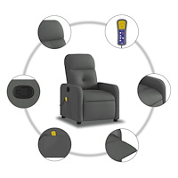 vidaXL Massagefåtölj mörkgrå tyg