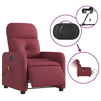 vidaXL Elektrisk massagefåtölj vinröd tyg