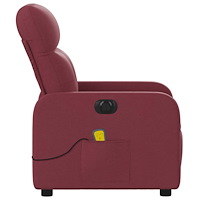 vidaXL Elektrisk massagefåtölj vinröd tyg