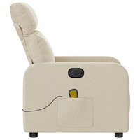 vidaXL Elektrisk massagefåtölj gräddvit tyg
