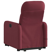 vidaXL Massagefåtölj med uppresningshjälp vinröd tyg