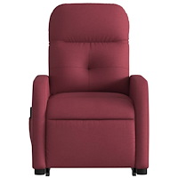 vidaXL Massagefåtölj med uppresningshjälp vinröd tyg