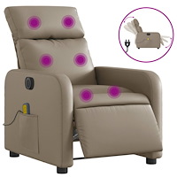 vidaXL Elektrisk massagefåtölj cappuccino konstläder