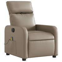 vidaXL Elektrisk massagefåtölj cappuccino konstläder
